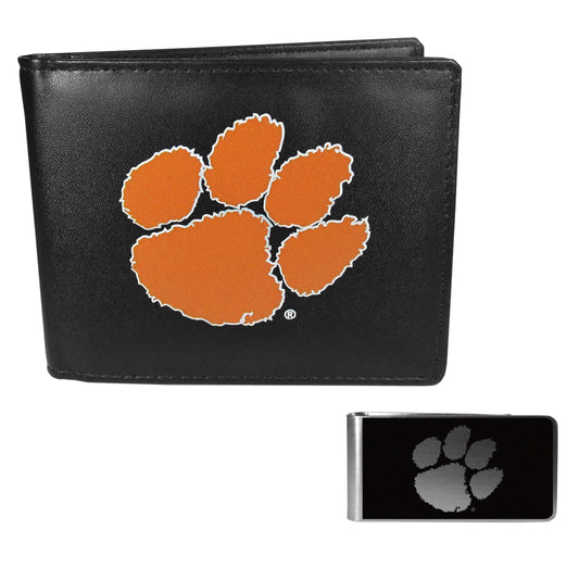 Clemson Tigers Bi-fold Wallet & Black Money Clip - Clemson Tigers - Flyclothing LLC