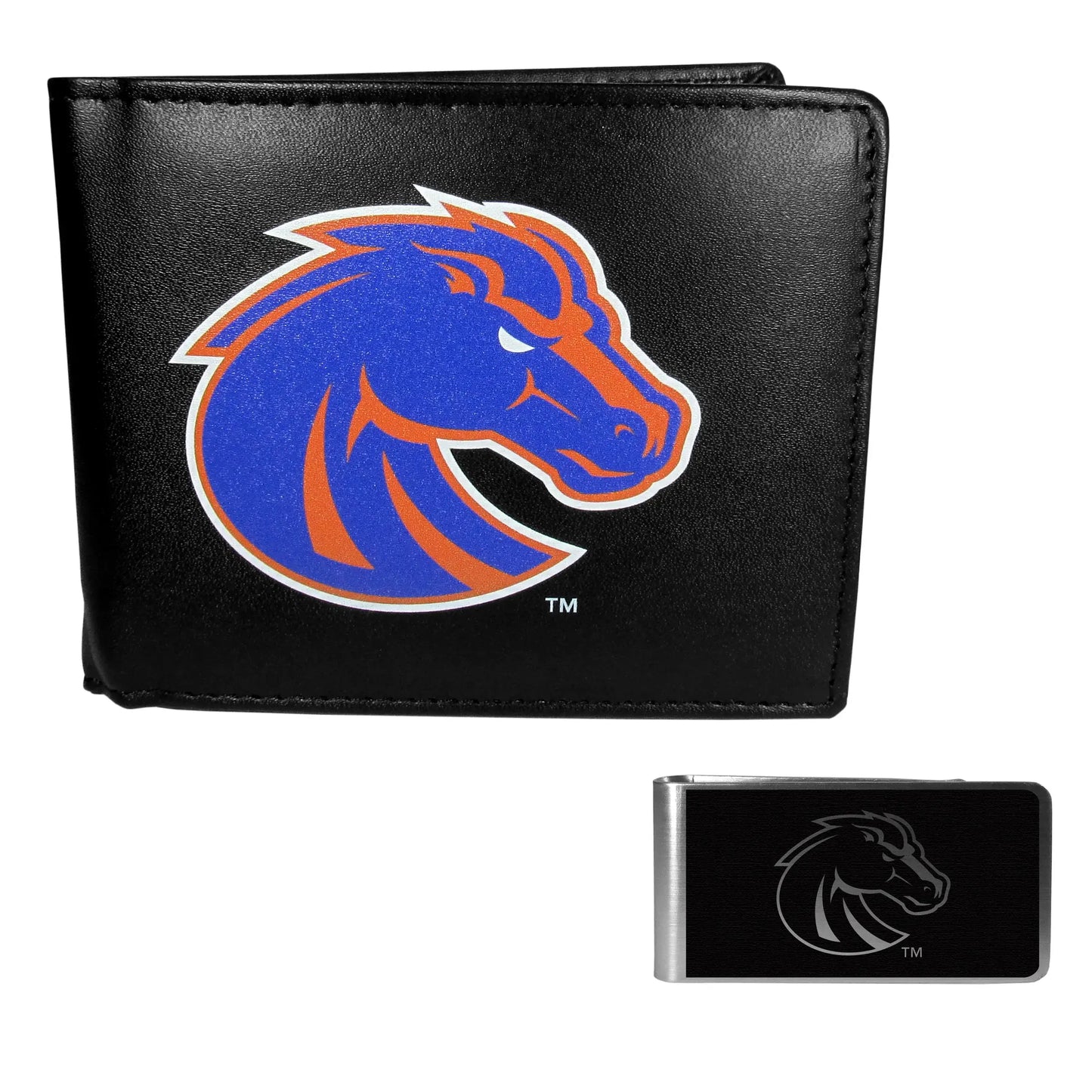 Boise St. Broncos Bi-fold Wallet & Black Money Clip - Boise St. Broncos - Flyclothing LLC