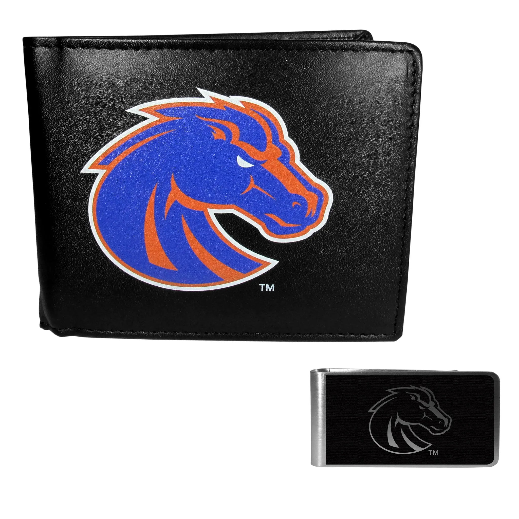 Boise St. Broncos Bi-fold Wallet & Black Money Clip - Boise St. Broncos - Flyclothing LLC