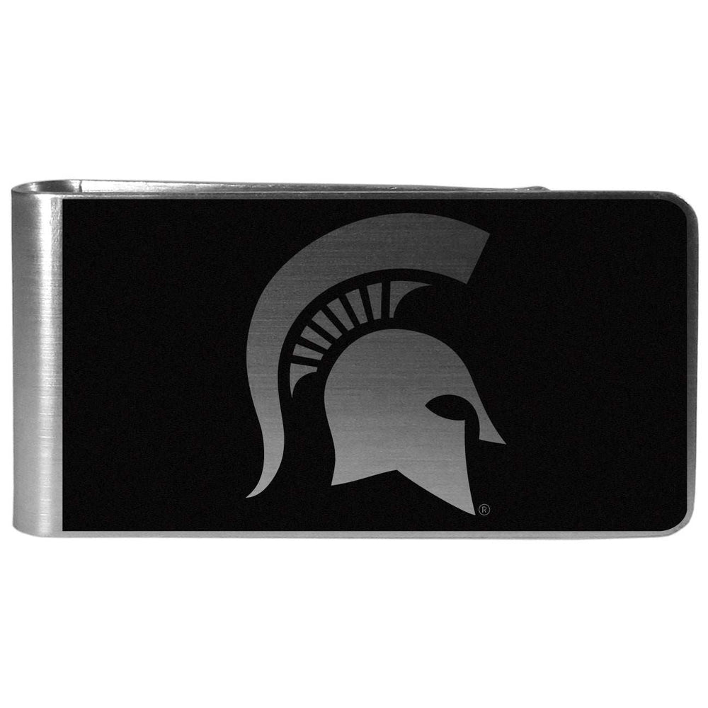 Michigan St. Spartans Leather Bi-fold Wallet & Black Money Clip - Michigan St. Spartans - Flyclothing LLC