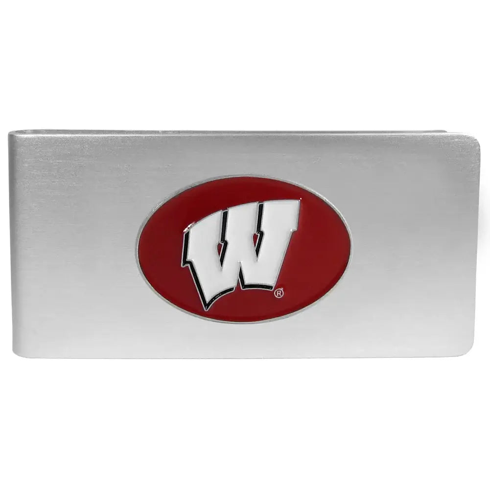 Wisconsin Badgers Brushed Metal Money Clip - Wisconsin Badgers - Flyclothing LLC