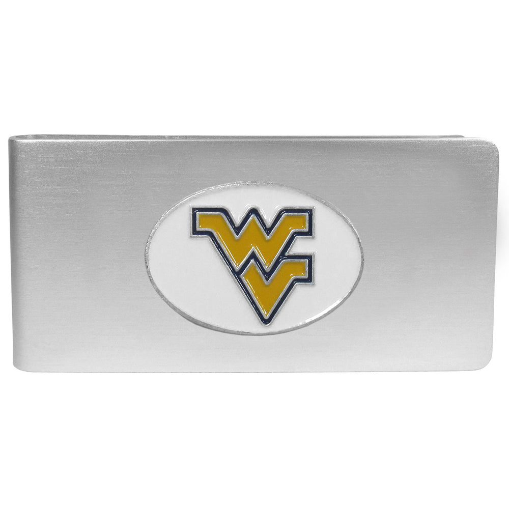 W. Virginia Mountaineers Brushed Metal Money Clip