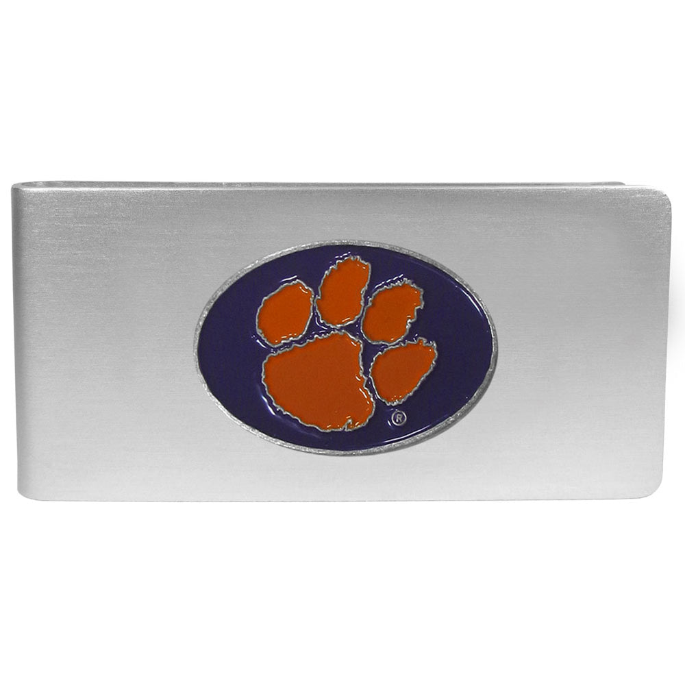 Clemson Tigers Brushed Metal Money Clip
