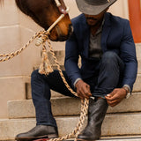 TuffRider Men's El Paso Leather Embroidered Round Toe Western Boots - Breeches.com - Flyclothing LLC