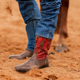 TuffRider Men's Mammoth Leather Distressed & Embroidered Square Toe Western Boots - Breeches.com - Flyclothing LLC