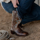 TuffRider Women Jenny Embroidered Leather Square Toe Western Boots - Breeches.com - Flyclothing LLC