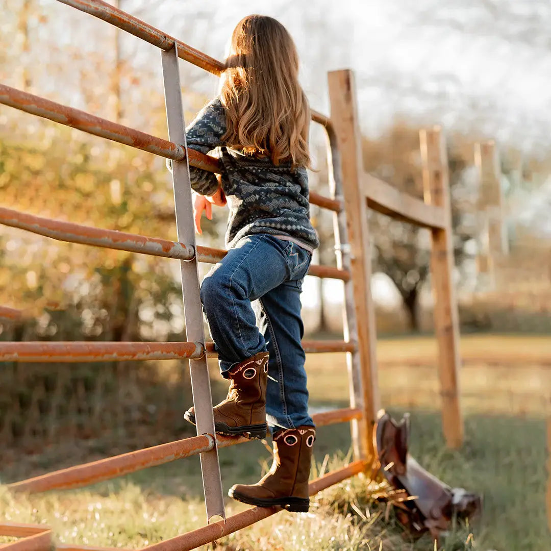 TuffRider Children Yosemite Barbed Wire Embroidered Round Toe Western Boots - Breeches.com - Flyclothing LLC