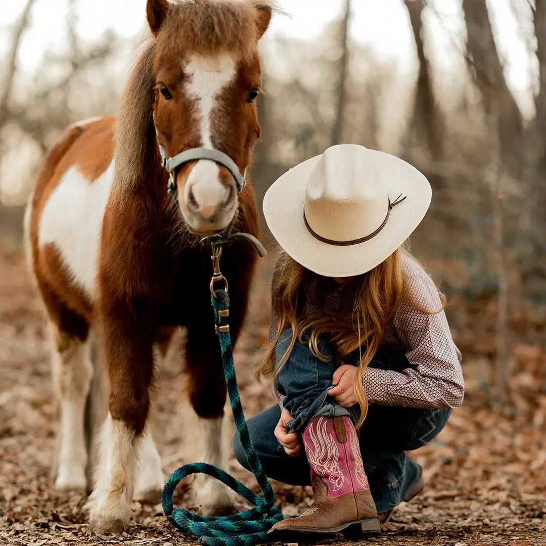TuffRider Toddlers Arches Flame Embroidered Pink Shaft Square Toe Western Boots - Breeches.com - Flyclothing LLC