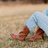 TuffRider Women Signa Floral Embroidered Leather Square Toe Western Boots - Breeches.com - Flyclothing LLC