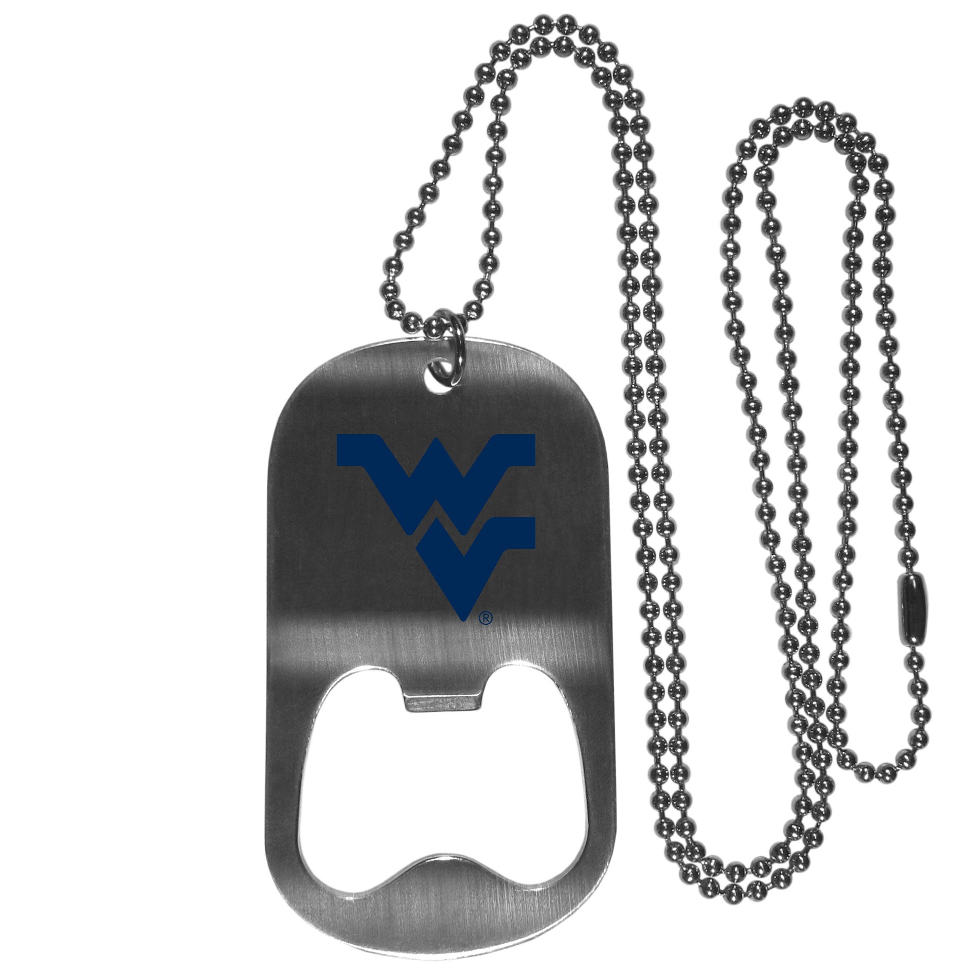 W. Virginia Mountaineers Bottle Opener Tag Necklace