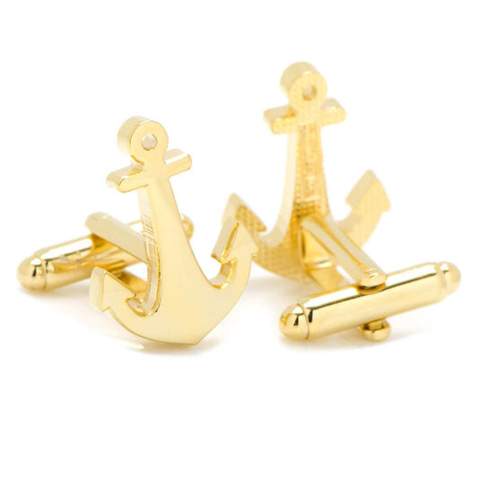 Gold Plated Anchor Cufflinks - Cufflinks.com - Flyclothing LLC