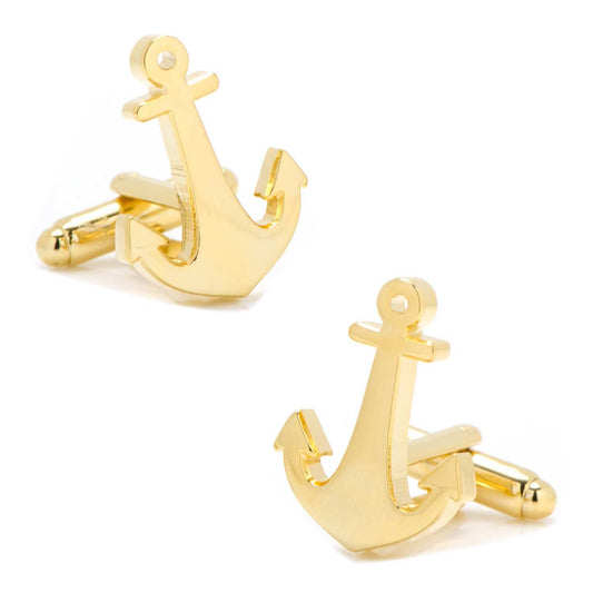 Gold Plated Anchor Cufflinks - Cufflinks.com - Flyclothing LLC