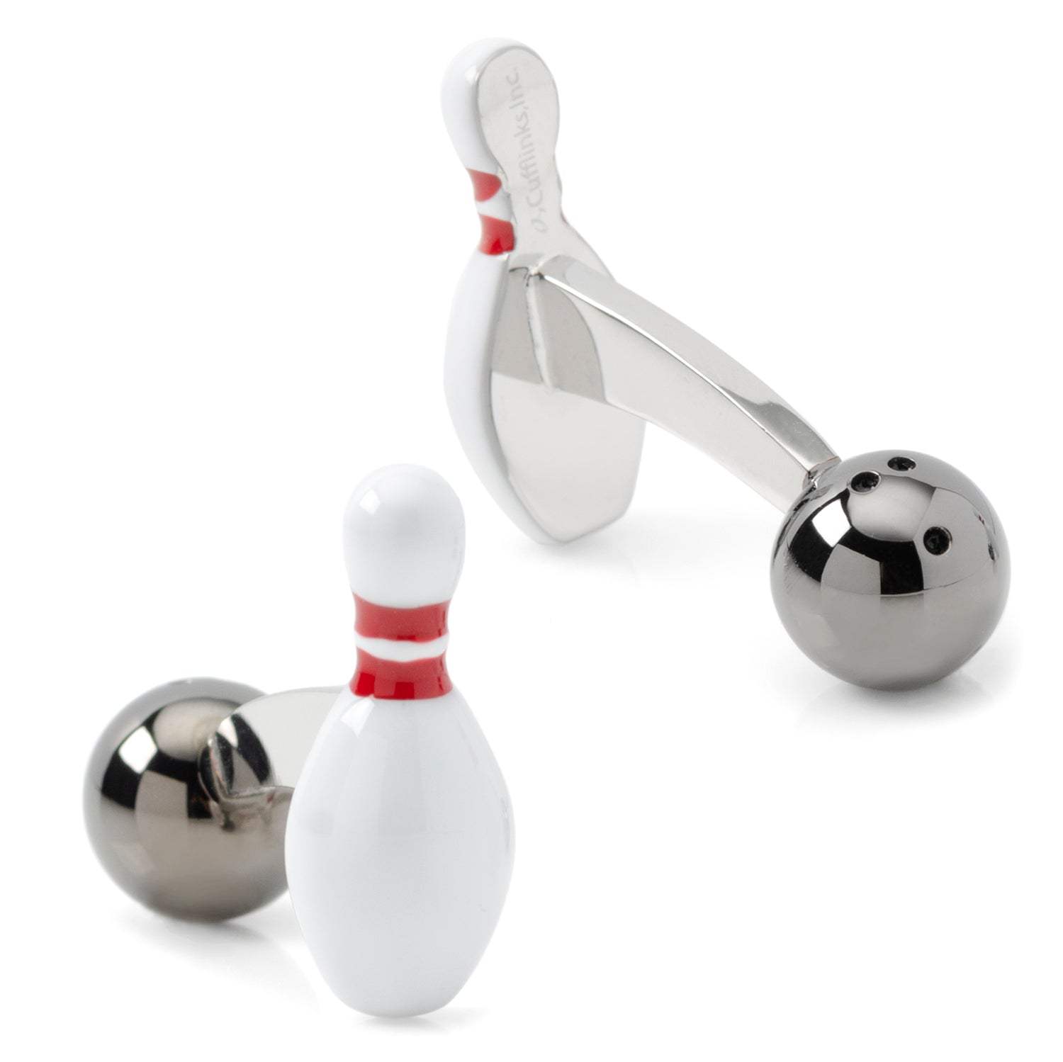 Bowling Pin & Ball 3D Cufflinks - Cufflinks.com - Flyclothing LLC