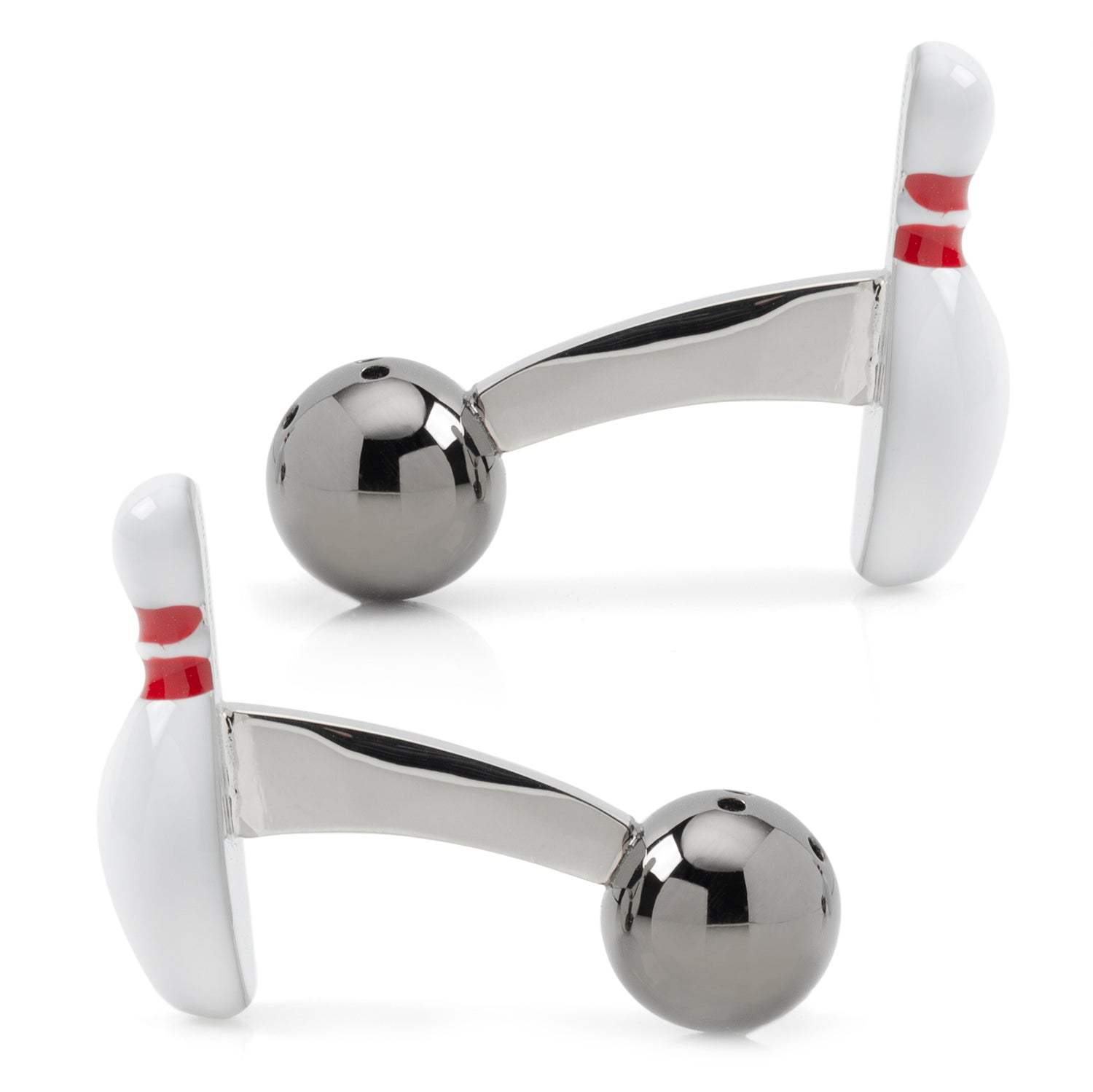 Bowling Pin & Ball 3D Cufflinks - Cufflinks.com - Flyclothing LLC