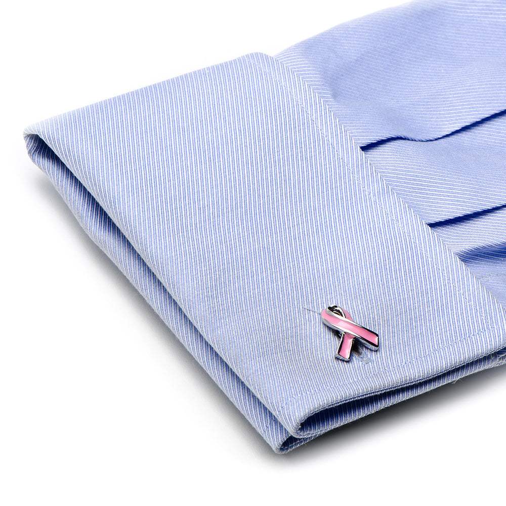 Pink Ribbon Breast Cancer Awareness Cufflinks - Cufflinks.com - Flyclothing LLC
