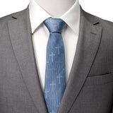 Blue Textured Cross Men's Tie - Cufflinks.com - Flyclothing LLC