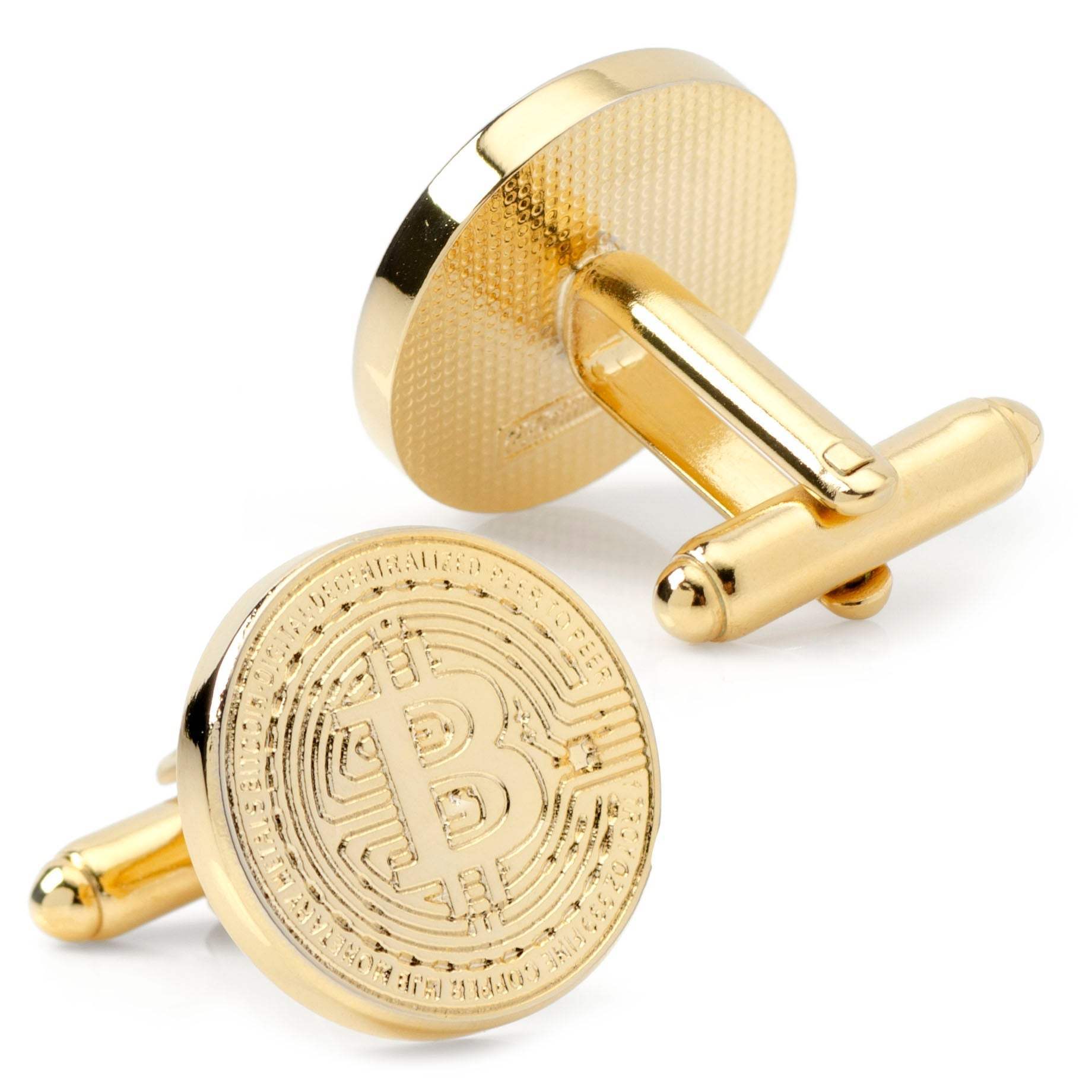 Crypto Bitcoin Debossed Cufflink - Cufflinks.com - Flyclothing LLC