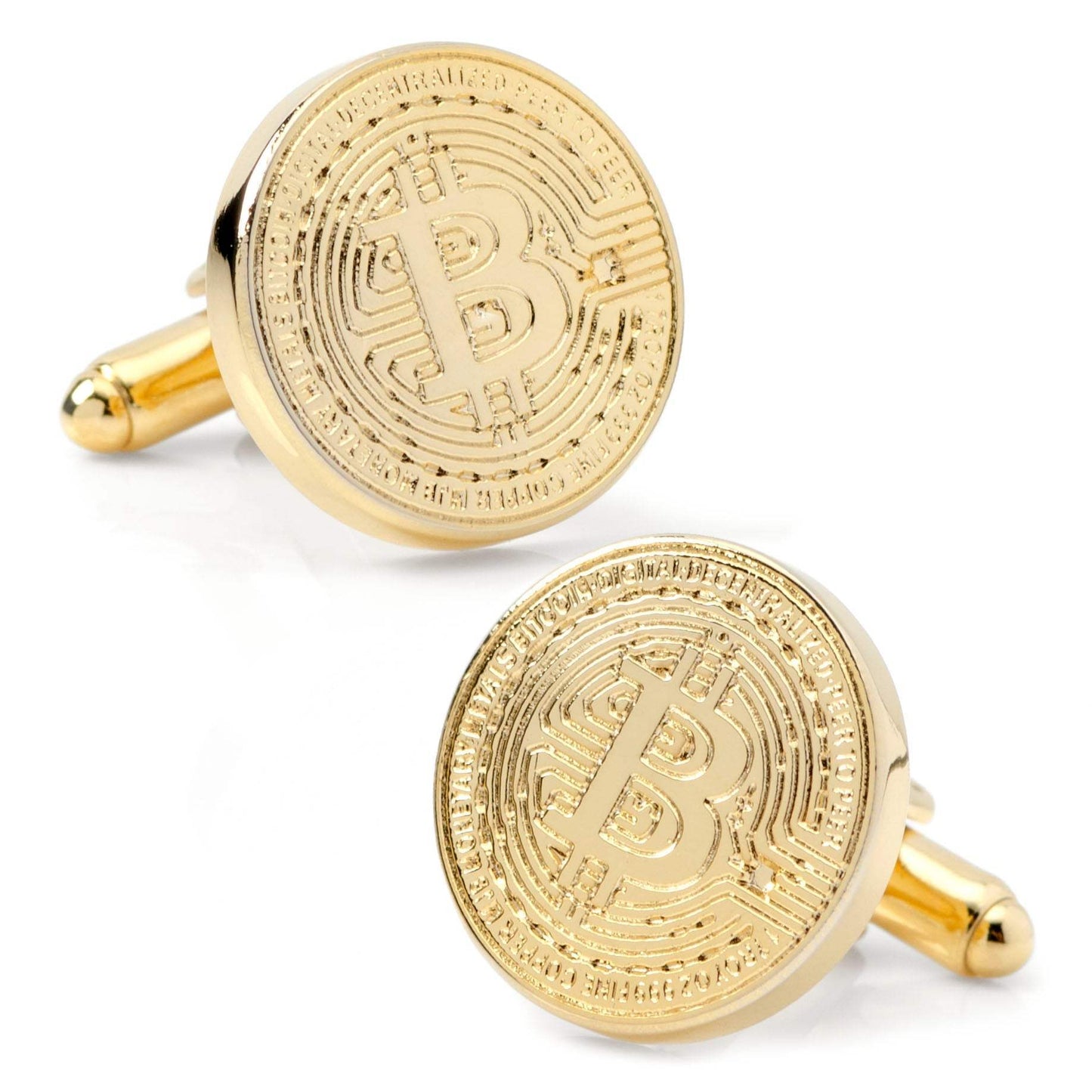 Crypto Bitcoin Debossed Cufflink - Cufflinks.com - Flyclothing LLC