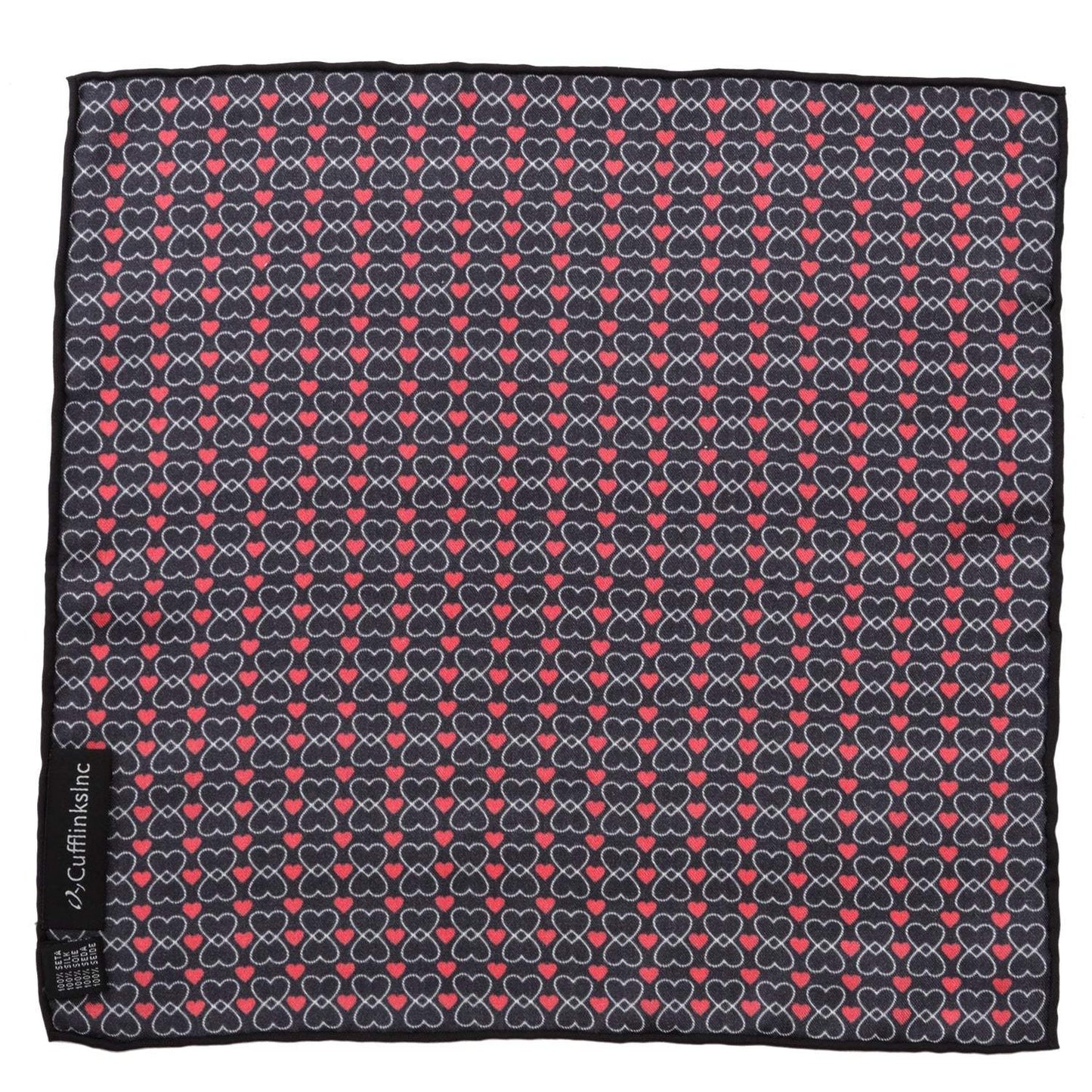 Intertwined Hearts Pocket Square - Cufflinks.com - Flyclothing LLC