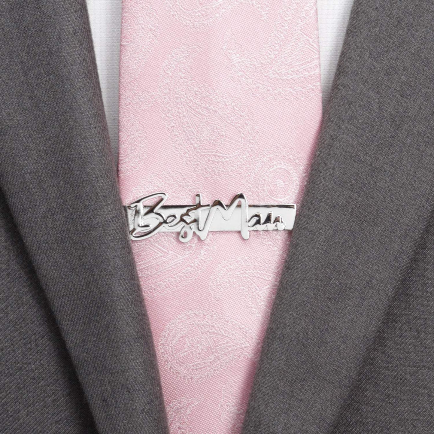 Best Man Silver Tie Bar - Cufflinks.com - Flyclothing LLC