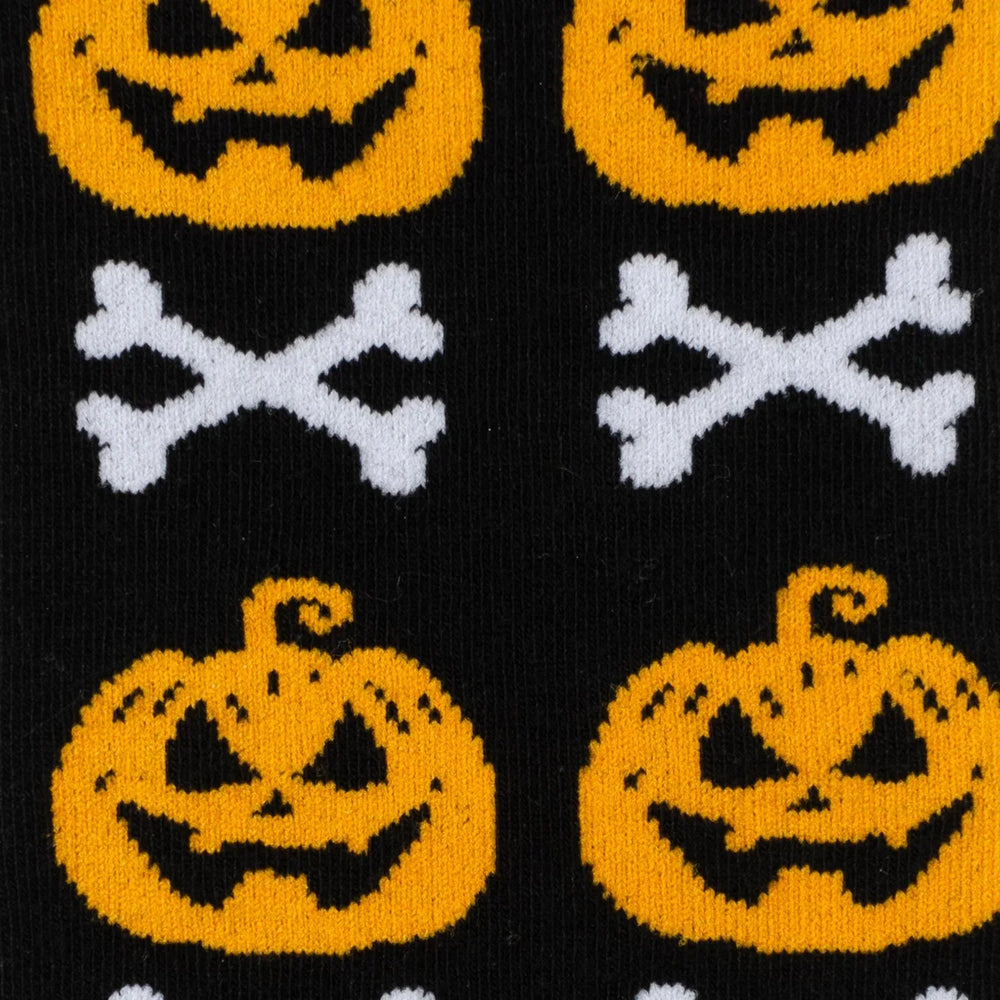 Bad To The Bone Pumpkin Black Men's Socks - Cufflinks.com - Flyclothing LLC