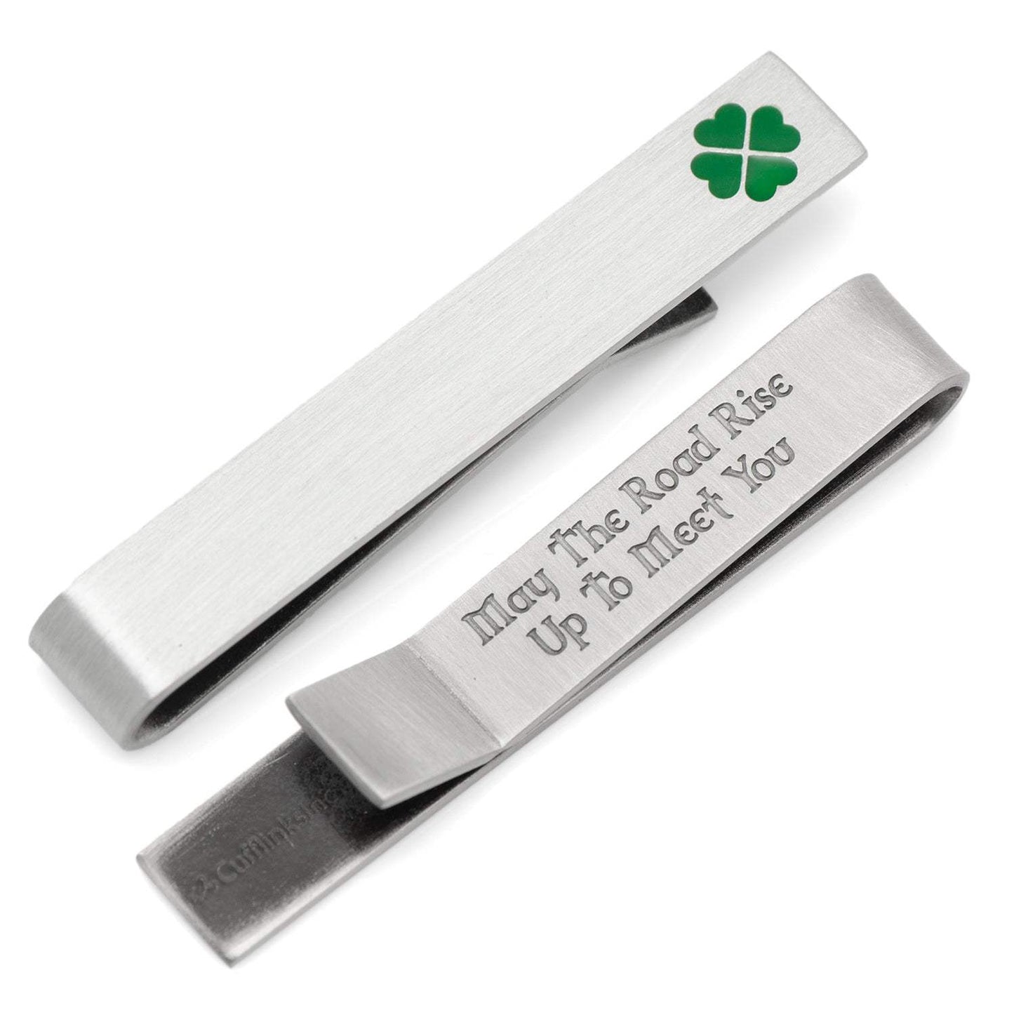 Green Clover Cufflinks and Tie Bar Gift Set - Cufflinks.com - Flyclothing LLC