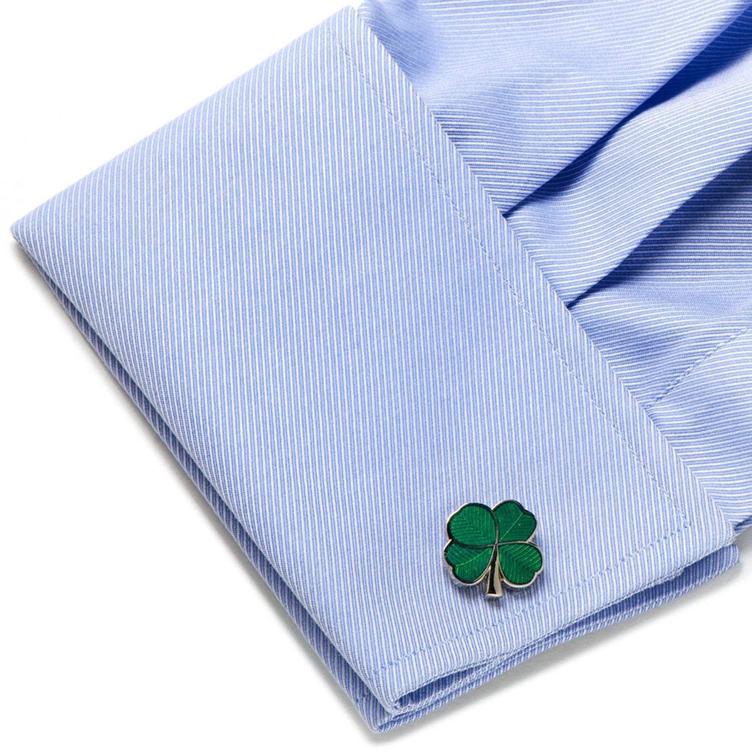 Green Clover Cufflinks - Cufflinks.com - Flyclothing LLC