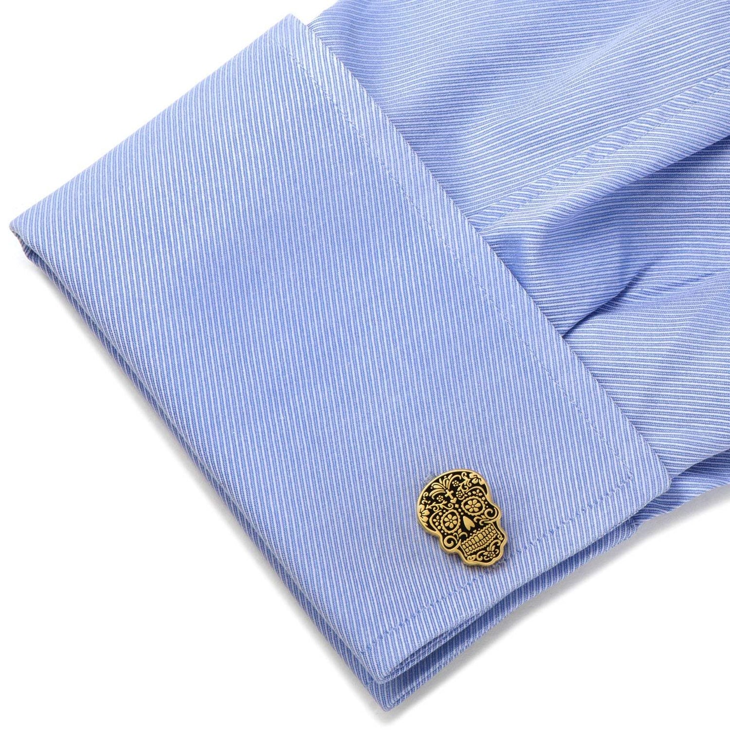 Gold Day of the Dead Cufflinks - Cufflinks.com - Flyclothing LLC