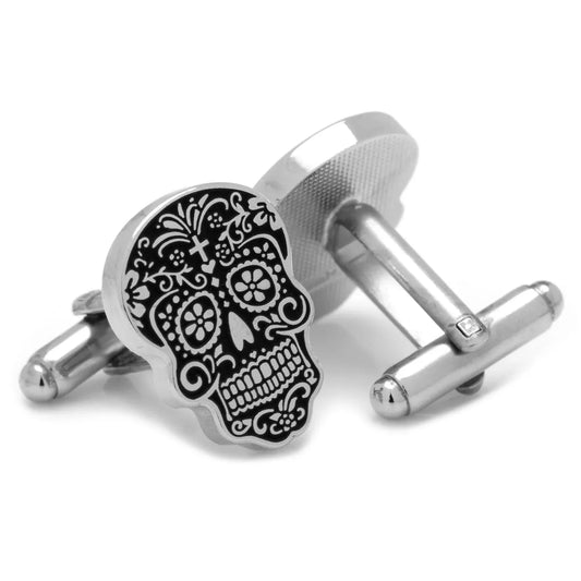 Silver Day of the Dead Cufflinks - Cufflinks.com - Flyclothing LLC