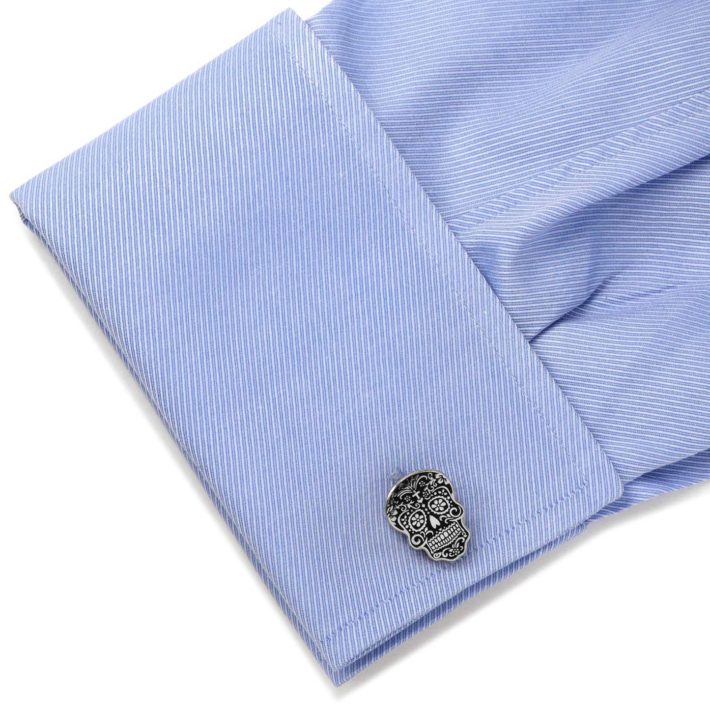 Silver Day of the Dead Cufflinks - Cufflinks.com - Flyclothing LLC