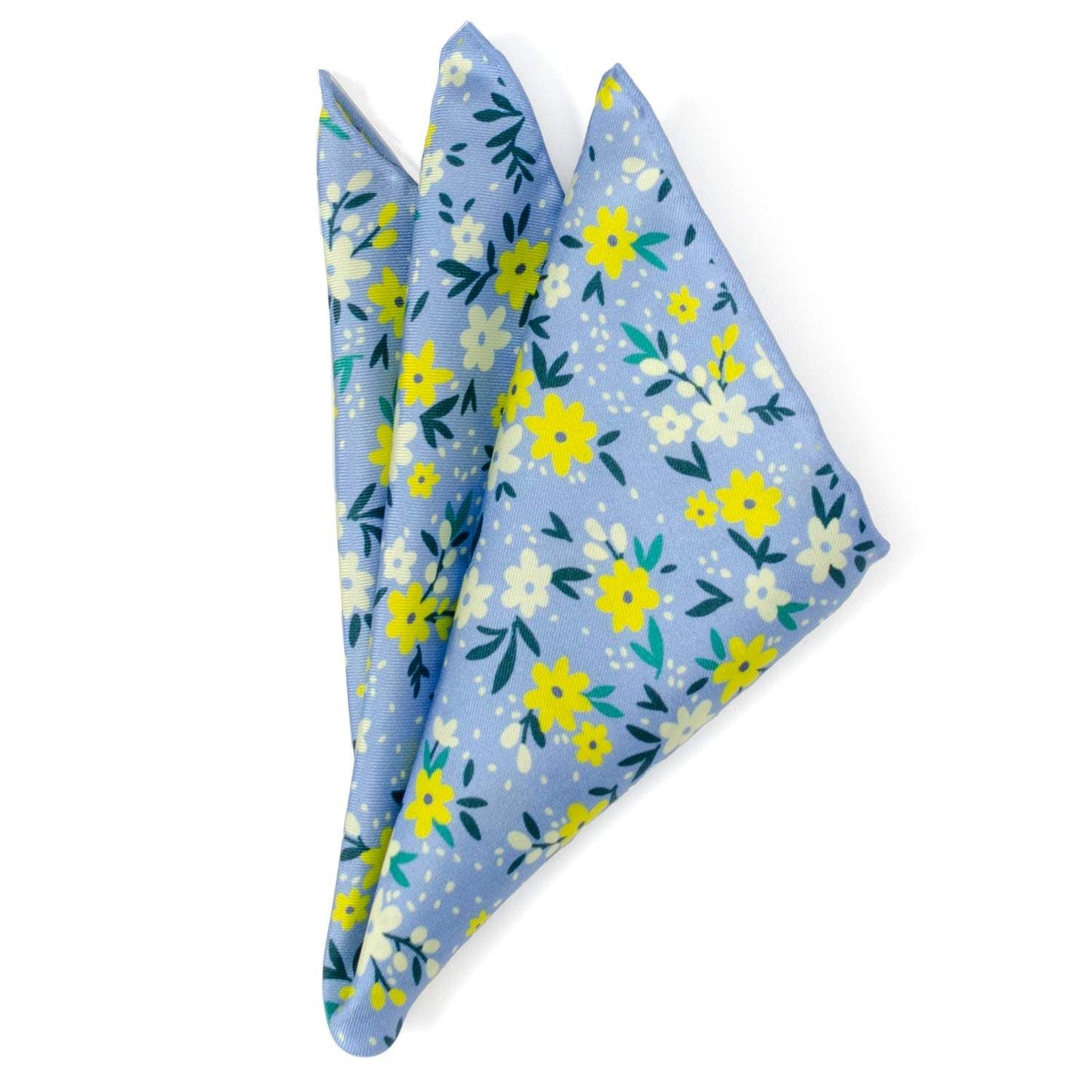 Floral Blue Pocket Square - Cufflinks.com - Flyclothing LLC