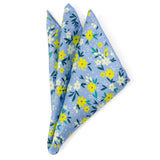 Floral Blue Pocket Square - Cufflinks.com - Flyclothing LLC