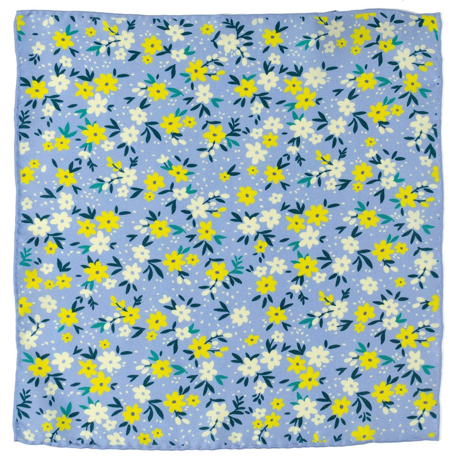 Floral Blue Pocket Square - Cufflinks.com - Flyclothing LLC