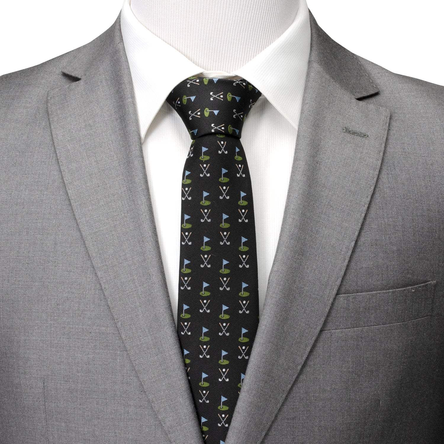 Golf Course Black Silk Men's Tie - Cufflinks.com - Flyclothing LLC