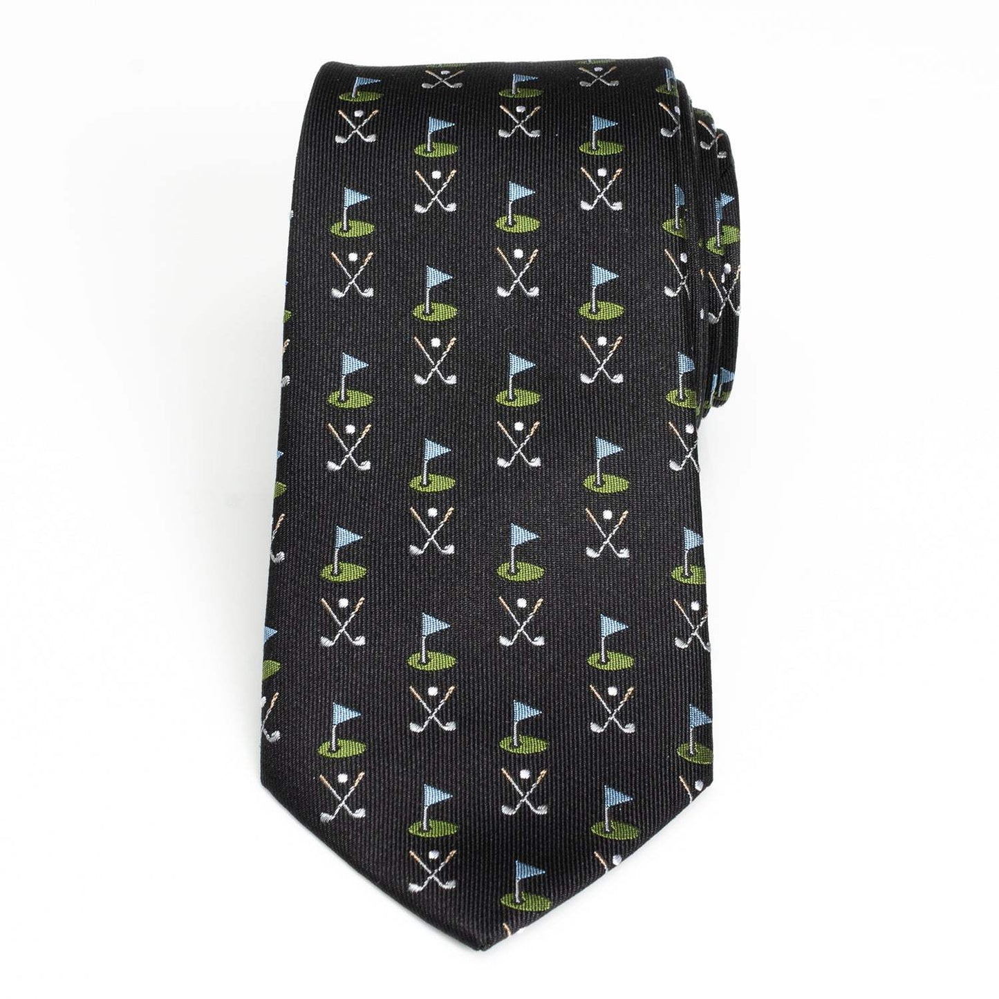 Golf Course Black Silk Men's Tie - Cufflinks.com - Flyclothing LLC