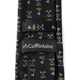 Golf Course Black Silk Men's Tie - Cufflinks.com - Flyclothing LLC