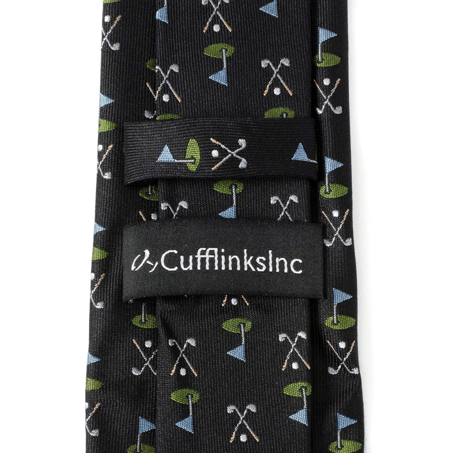 Golf Course Black Silk Men's Tie - Cufflinks.com - Flyclothing LLC