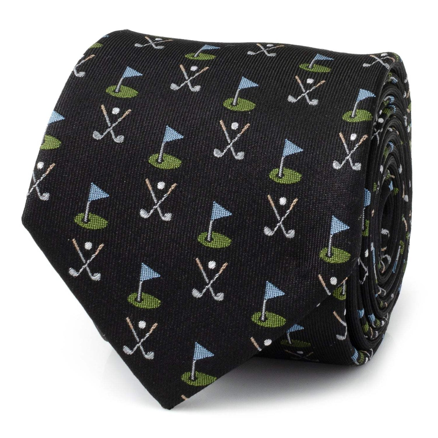 Golf Course Black Silk Men's Tie - Cufflinks.com - Flyclothing LLC