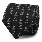 Golf Course Black Silk Men's Tie - Cufflinks.com - Flyclothing LLC