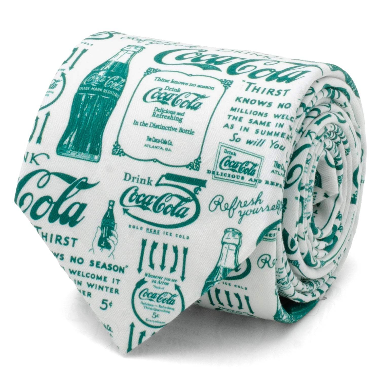 Coca-Cola Green Bottle Men's Tie - Cufflinks.com - Flyclothing LLC