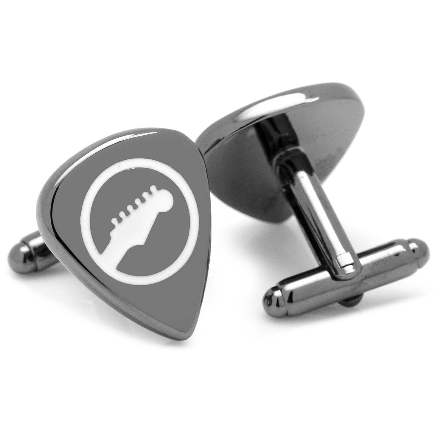 Black Guitar Pick Cufflinks - Cufflinks.com - Flyclothing LLC