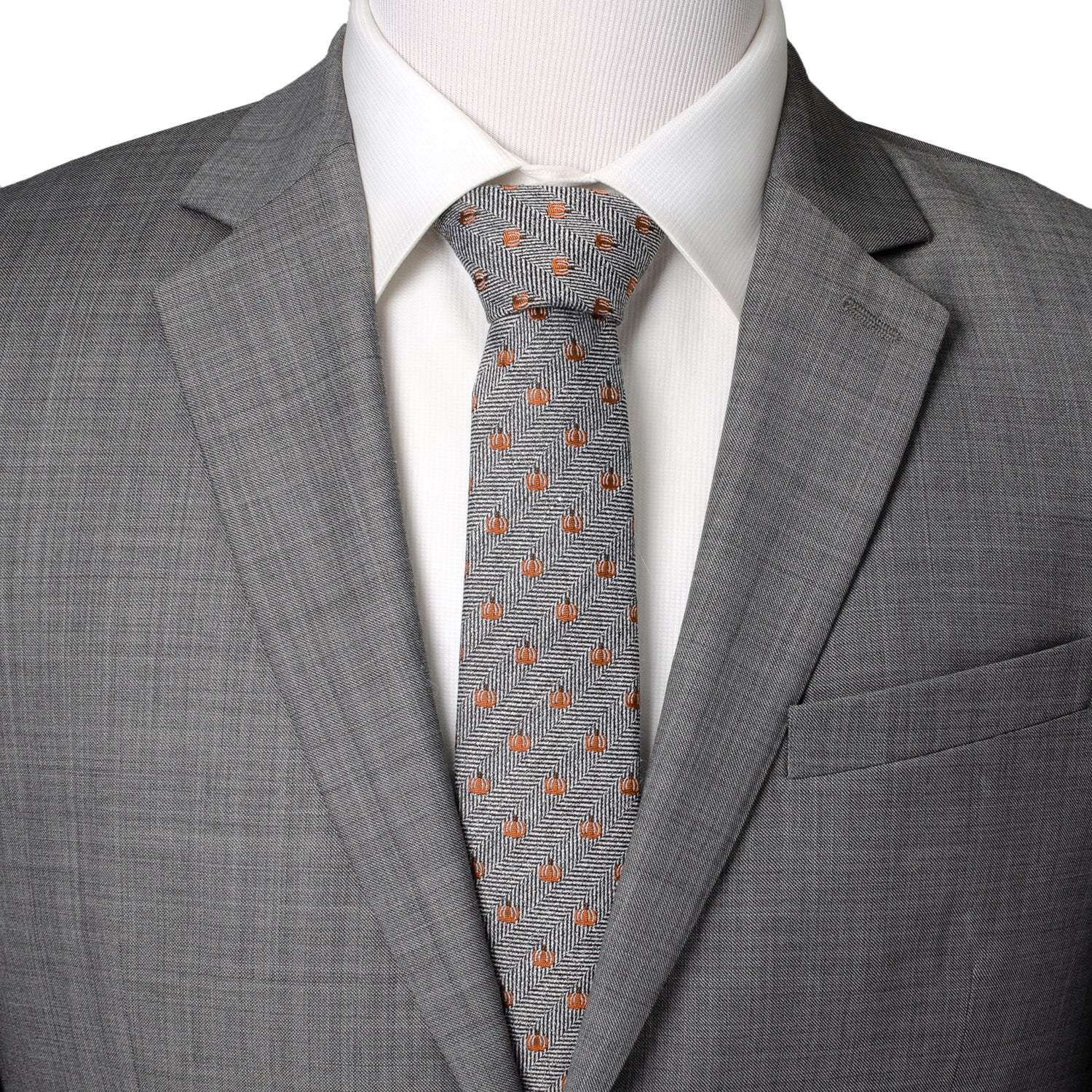 Holiday Pumpkin Herringbone Tie - Cufflinks.com - Flyclothing LLC