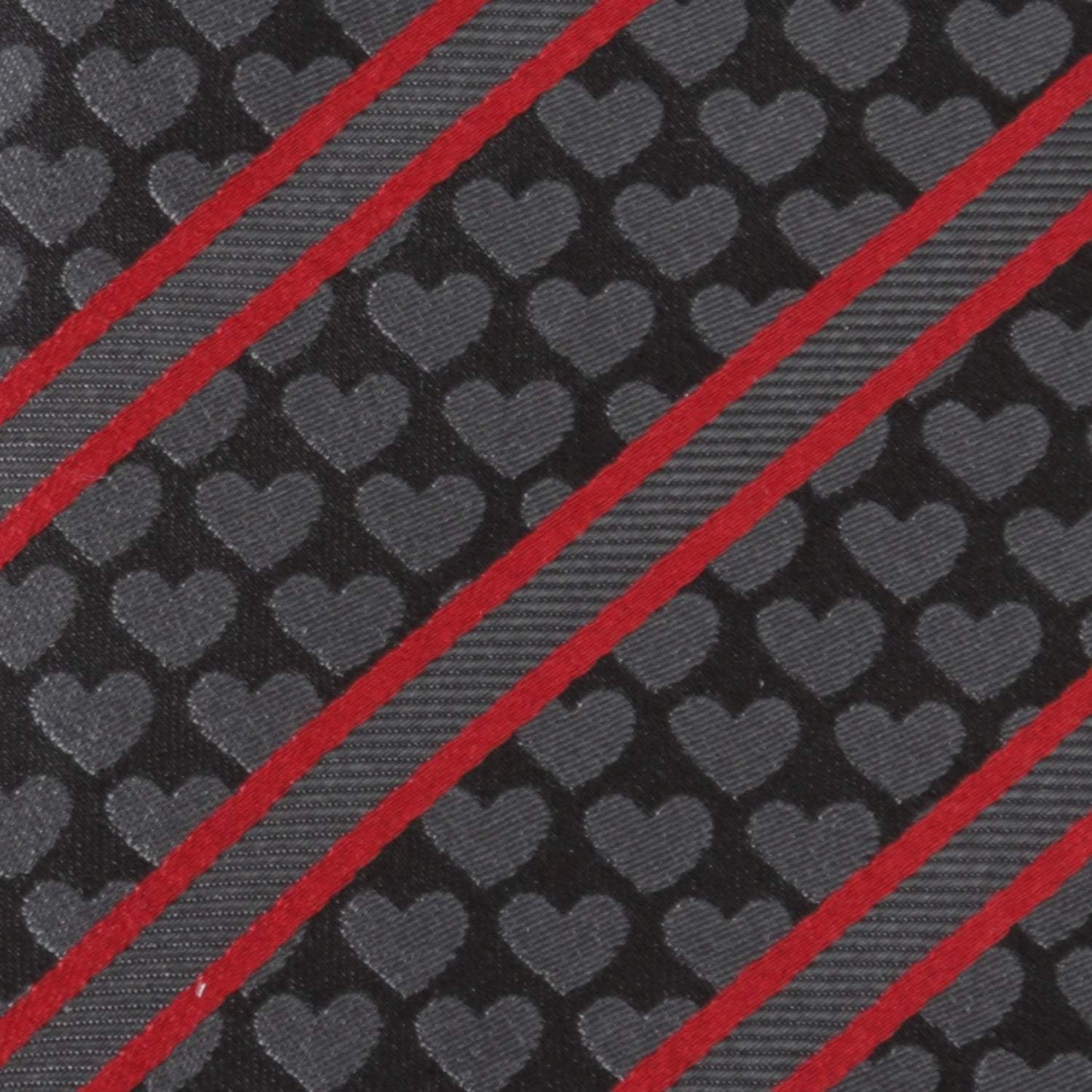Black Heart Striped Men's Tie - Cufflinks.com - Flyclothing LLC