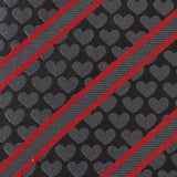 Black Heart Striped Men's Tie - Cufflinks.com - Flyclothing LLC
