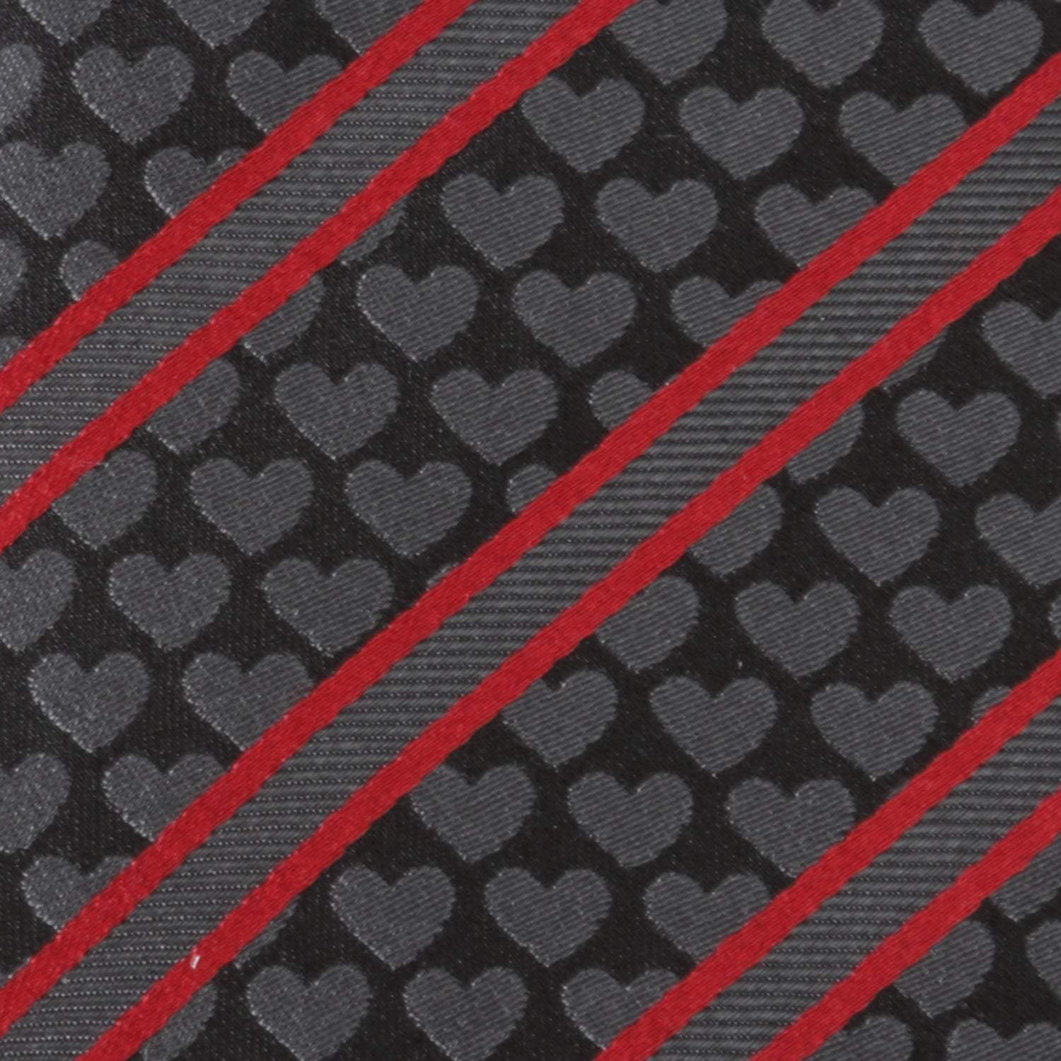 Black Heart Striped Men's Tie - Cufflinks.com - Flyclothing LLC