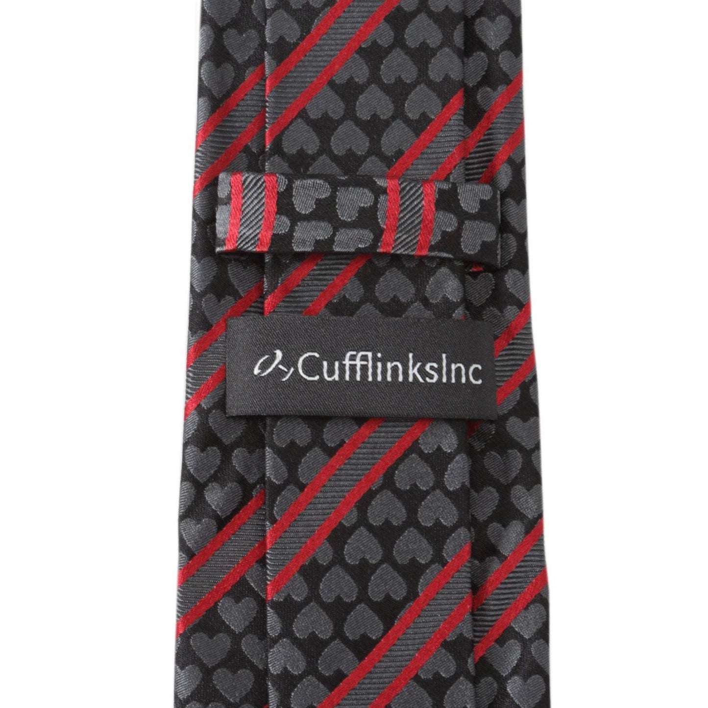 Black Heart Striped Men's Tie - Cufflinks.com - Flyclothing LLC