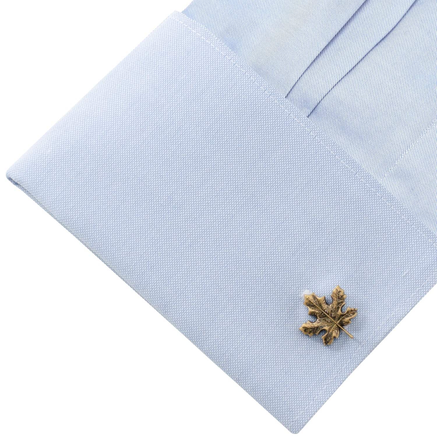 Maple Leaf 3D Cufflinks - Cufflinks.com - Flyclothing LLC