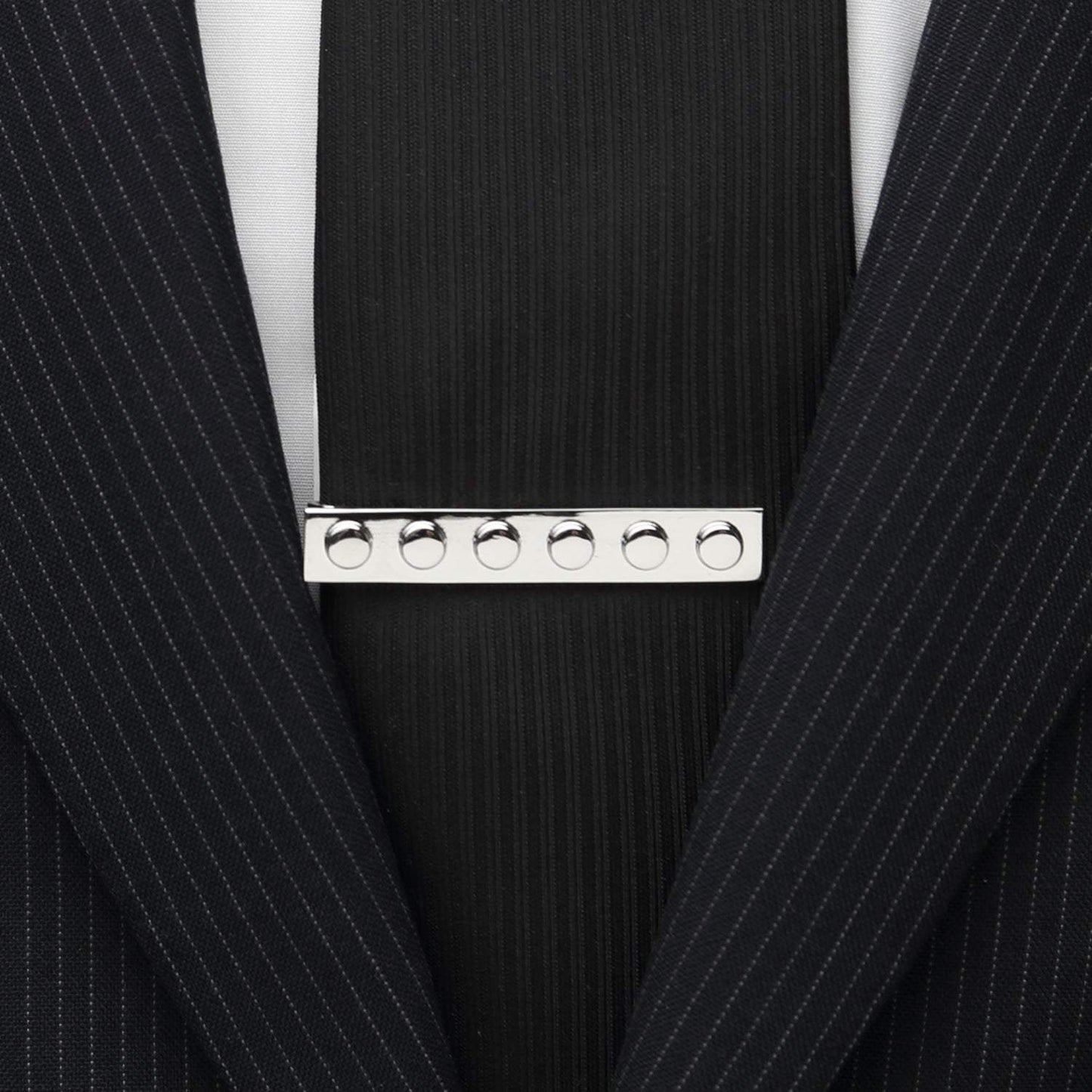 Silver Building Block Tie Bar - Cufflinks.com - Flyclothing LLC