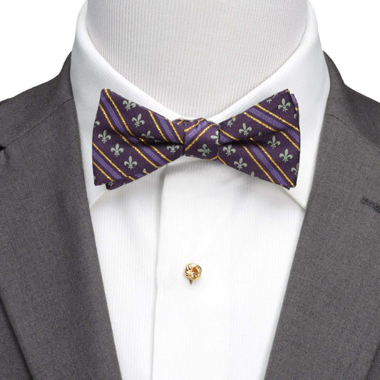 Mardi Gras Stripe Bow Tie - Cufflinks.com - Flyclothing LLC