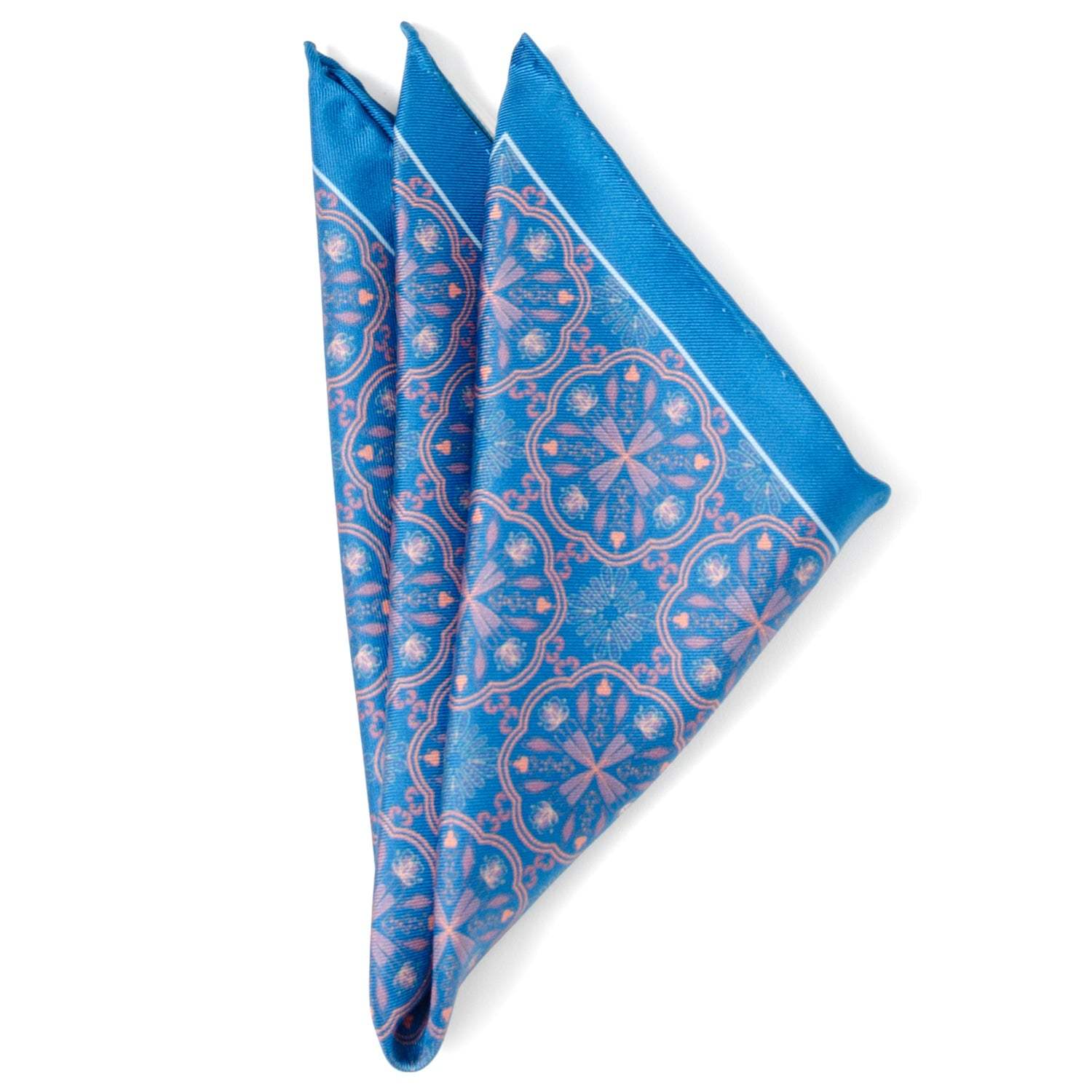 Aboriginal Ornament Patterned Blue Pocket Square - Cufflinks.com - Flyclothing LLC